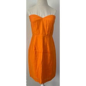 Judith March Orange Strapless Cocktail Mini Dress